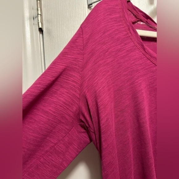 Social Standard by Sanctuary Dylan Scoop Neck Long Sleeve Tee Magenta Pink XL - Picture 6 of 14